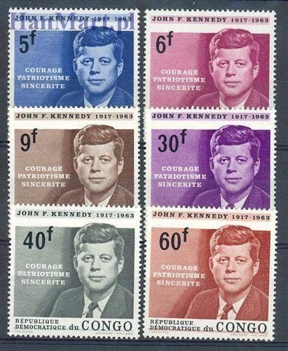 Znaczek Kongo Kinszasa / Zair 1964 Mi 207-212 Czyste **