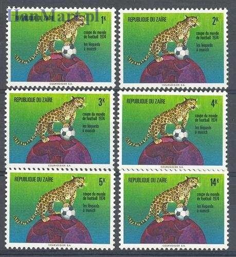 Znaczek Kongo Kinszasa / Zair 1974 Mi 484-489 Czyste **