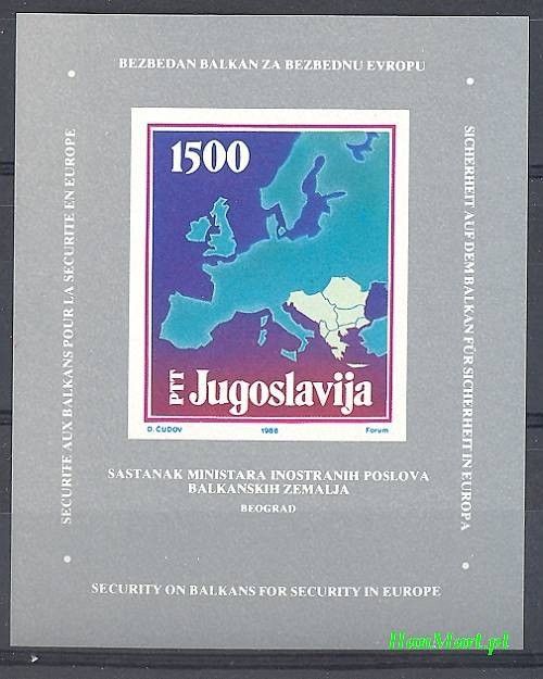 Jugosławia 1988 Mi bl 31 Czyste **