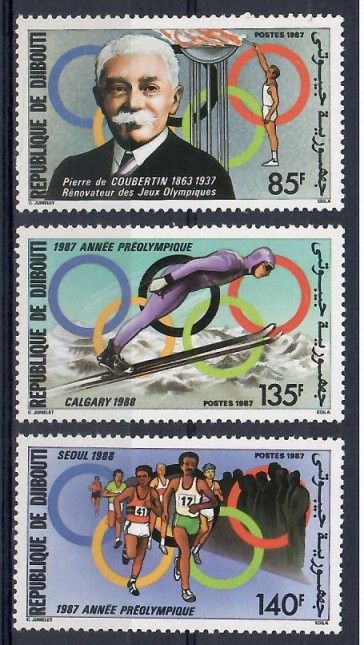 Znaczek Dżibuti 1987 Mi 495-497 Czyste **