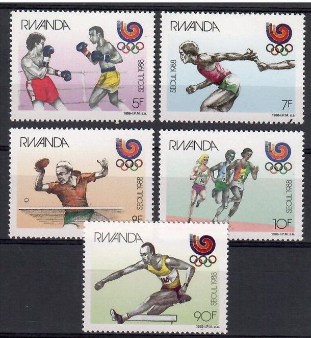 Znaczek Rwanda 1988 Mi 1393-1397 Czyste **