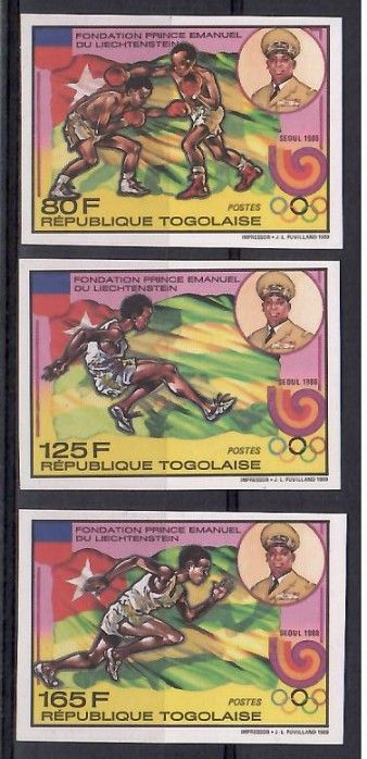 Znaczek Togo 1989 Mi 2119-2121B Czyste **