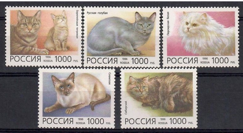 Znaczek Rosja 1996 Mi 485-489 Czyste **