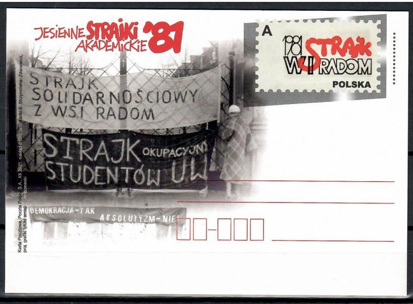 Znaczek Polska 2021 Fi Cp 1948 Całostka pocztowa