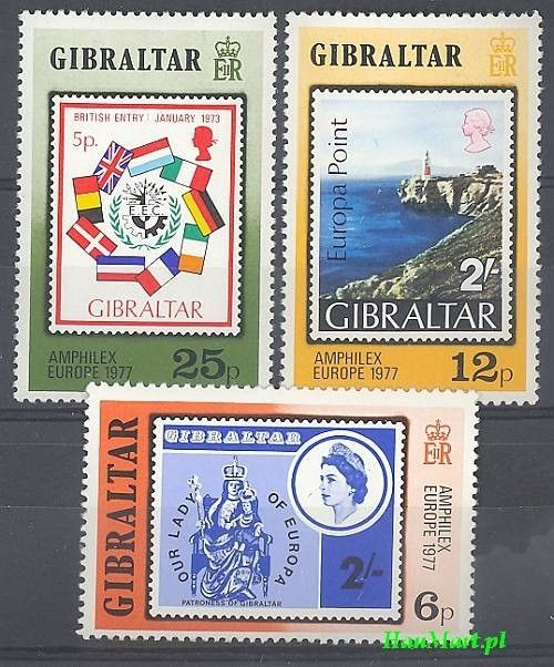 Znaczek Gibraltar 1977 Mi 364-366 Czyste **