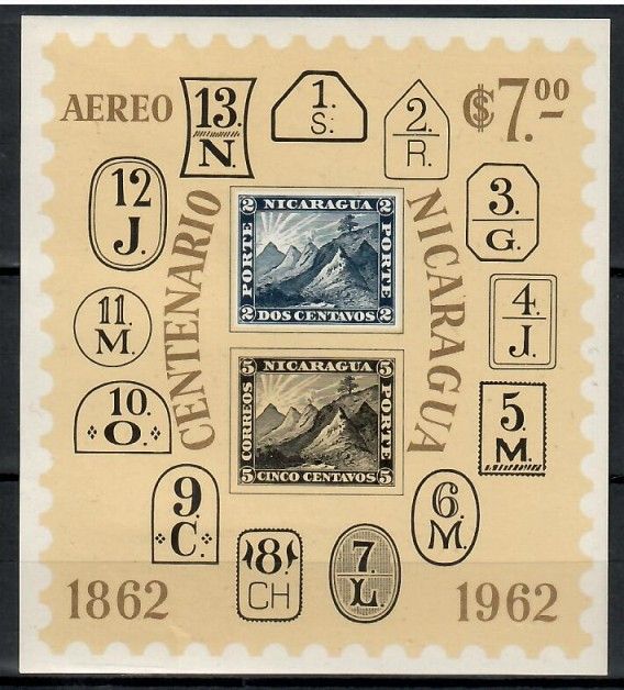 Znaczek Nikaragua 1962 Mi bl 58 Czyste **