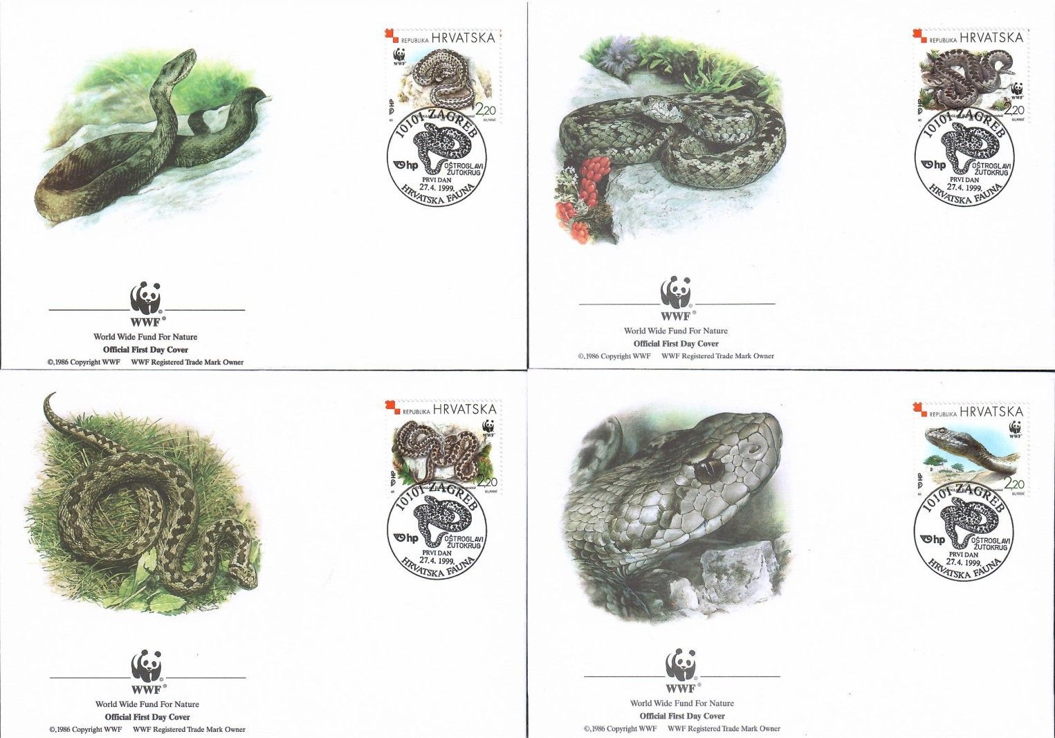 Znaczek Chorwacja 1999 Mi 500-503 FDC