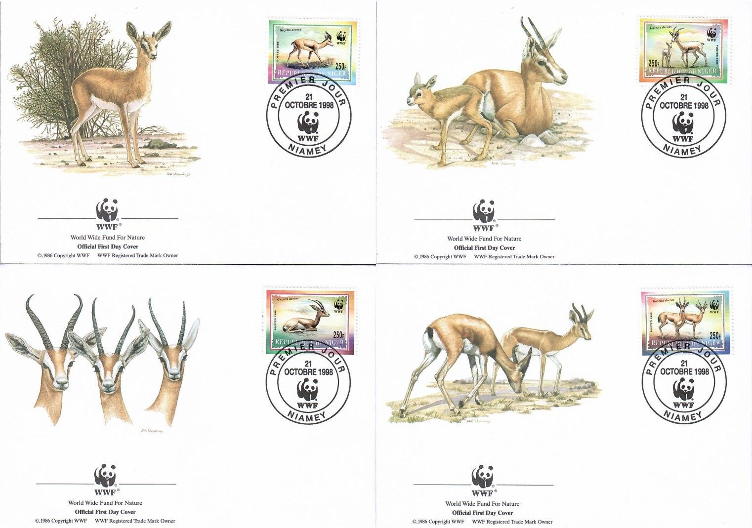 Znaczek Niger 1998 Mi 1460-1463 FDC