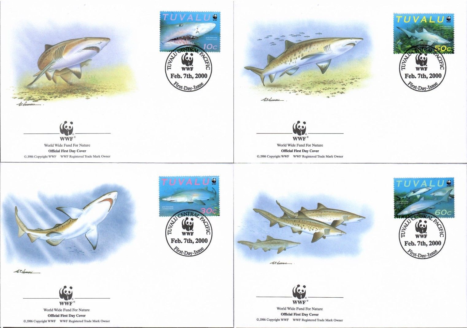 Znaczek Tuvalu 2000 Mi 862-865 FDC