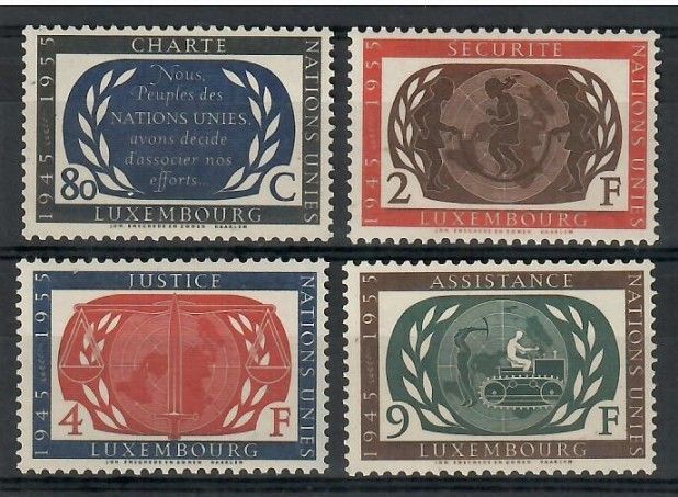 Znaczek Luksemburg 1955 Mi 537-540 Czyste **