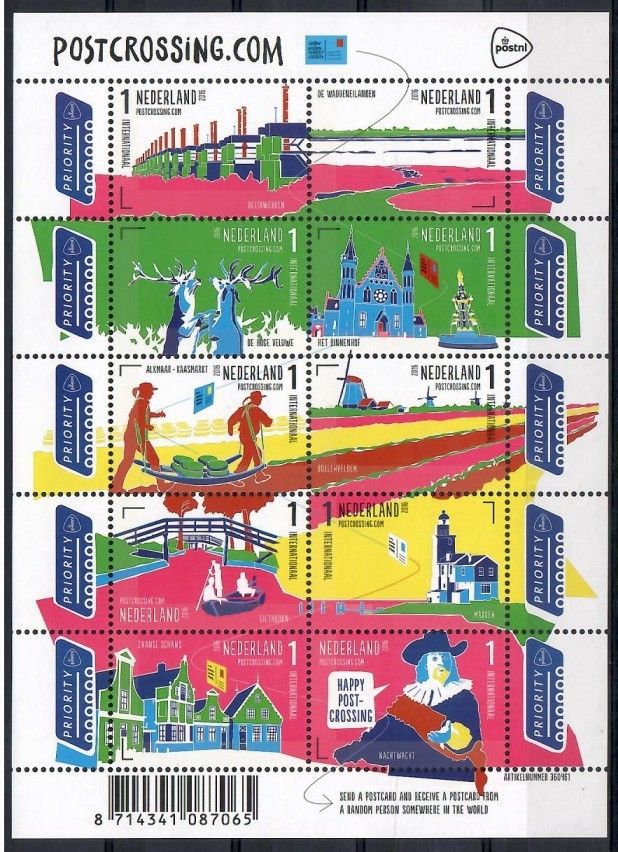 Znaczek Holandia 2016 Mi ark 3447-3456 Czyste **