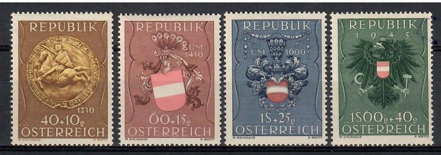 Znaczek Austria 1949 Mi 937-940 Czyste **