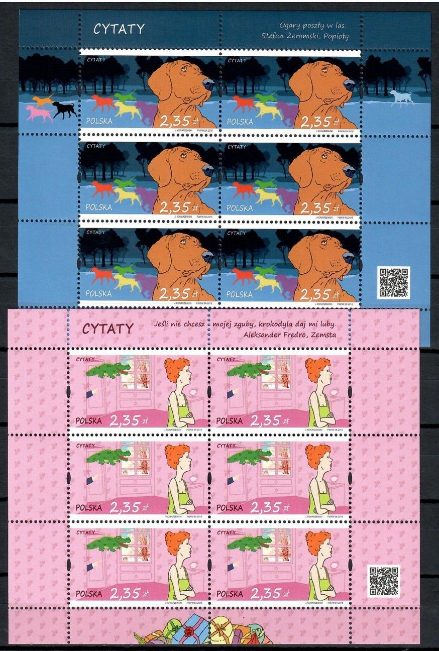Znaczek Polska 2015 Mi ark 4790-4791 Fi ark 4640-4641 Czyste **