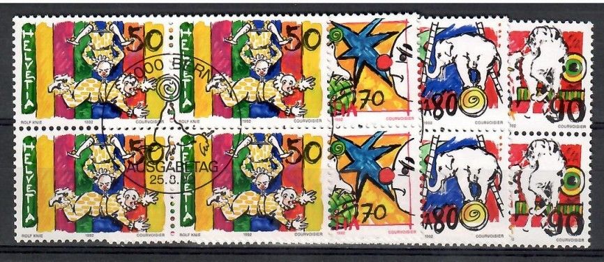 Znaczek Szwajcaria 1992 Mi abo 1478-1481 Stemplowane