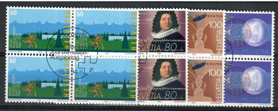Znaczek Szwajcaria 1994 Mi abo 1516-1519 Stemplowane