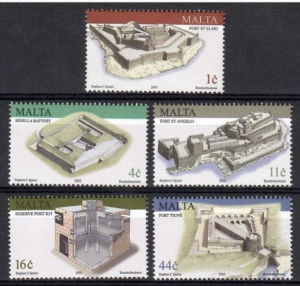 Znaczek Malta 2003 Mi 1264-1268 Czyste **