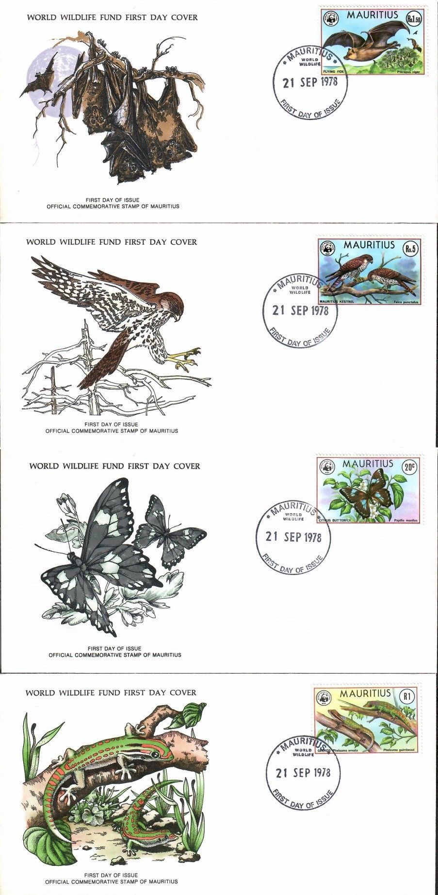 Znaczek Mauritius 1978 Mi 463-466 FDC