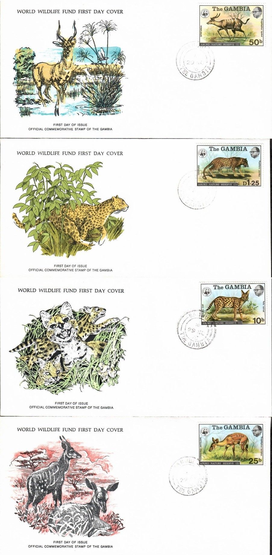 Znaczek Gambia 1976 Mi 332-335 FDC