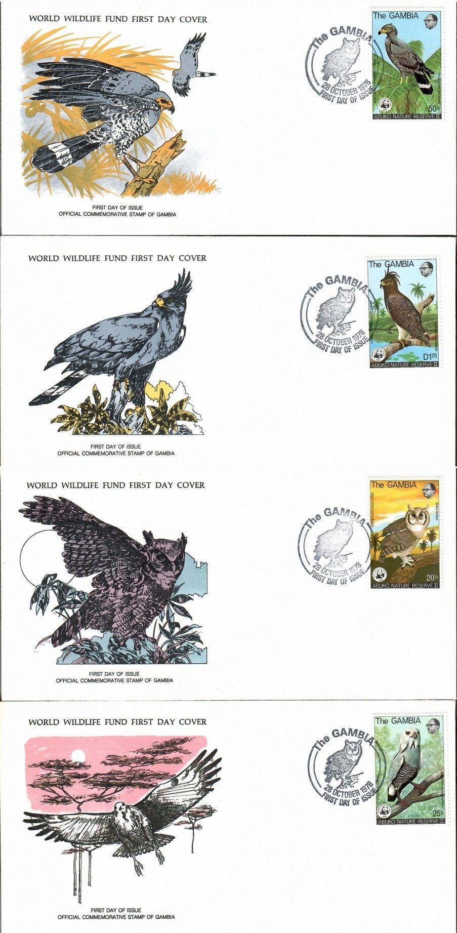 Znaczek Gambia 1978 Mi 374-377 FDC