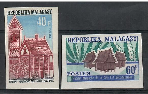 Znaczek Madagaskar 1969 Mi 608-609B Czyste **