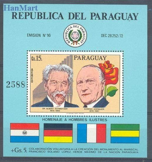 Znaczek Paragwaj 1975 Mi bl 265 Czyste **