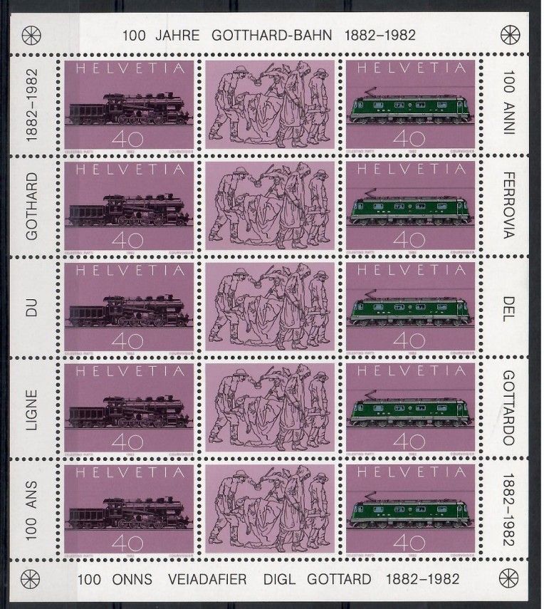 Znaczek Szwajcaria 1982 Mi ark 1214-1215 Czyste **