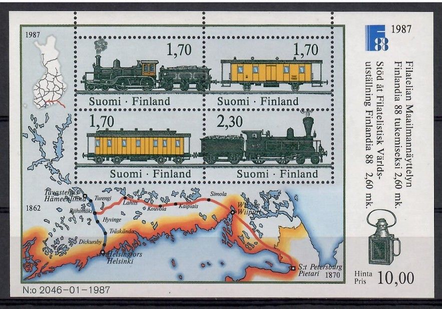 Znaczek Finlandia 1987 Mi bl 3 Czyste **