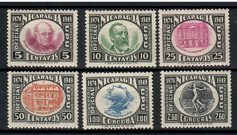 Znaczek Nikaragua 1950 Mi die 385-390 Czyste **