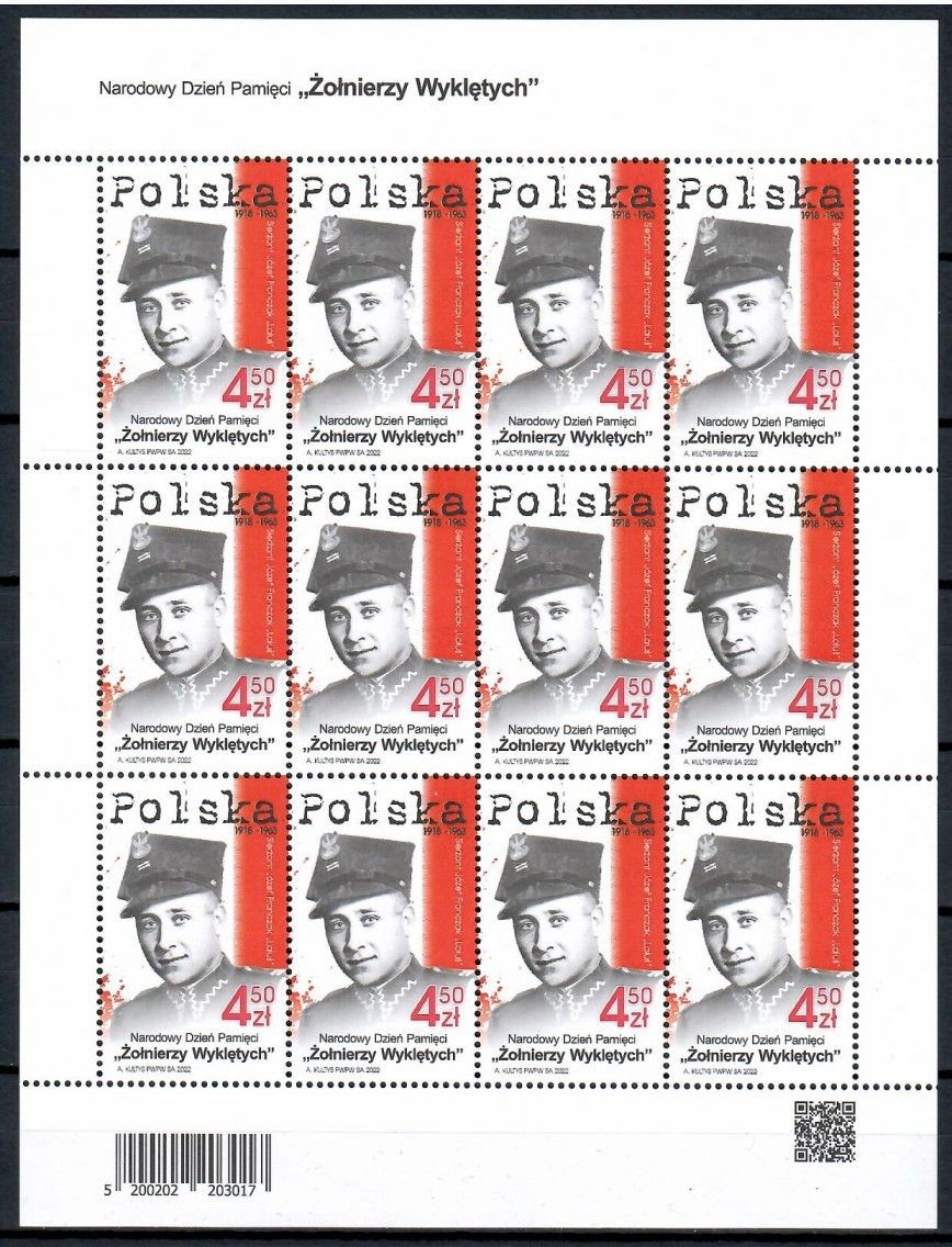 Znaczek Polska 2022 Mi ark 5349 Fi ark 5199 Czyste **