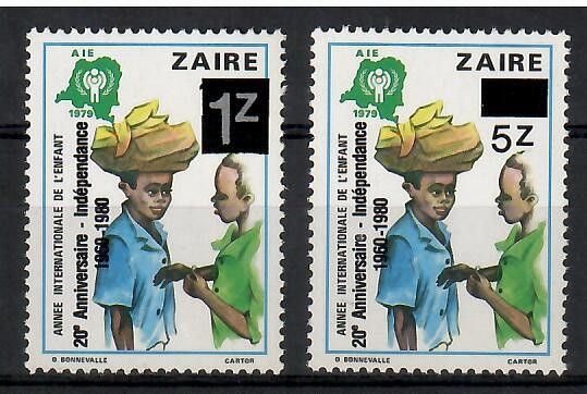 Znaczek Kongo Kinszasa / Zair 1980 Mi 701-702 Czyste **