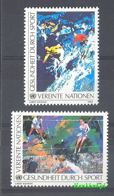 Znaczek Narody Zjednoczone Wiedeń 1988 Mi 85-86 Czyste **