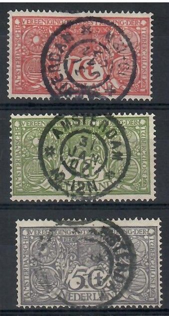 Znaczek Holandia 1906 Mi 69-71 Stemplowane