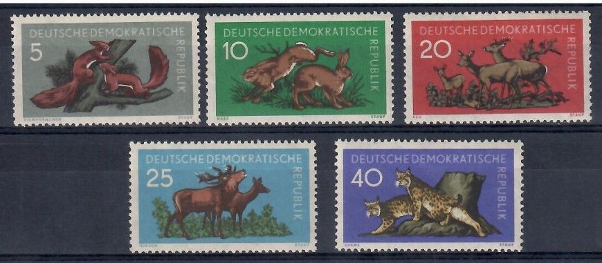 Znaczek NRD / DDR 1959 Mi 737-741 Czyste **