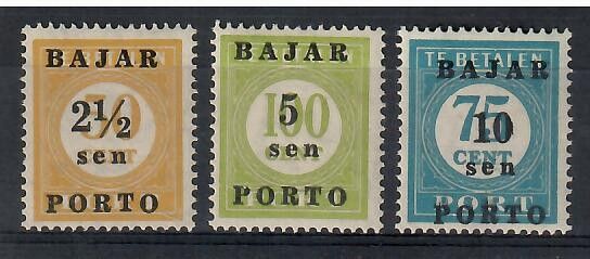 Znaczek Indonezja 1950 Mi por 1-3 Czyste **