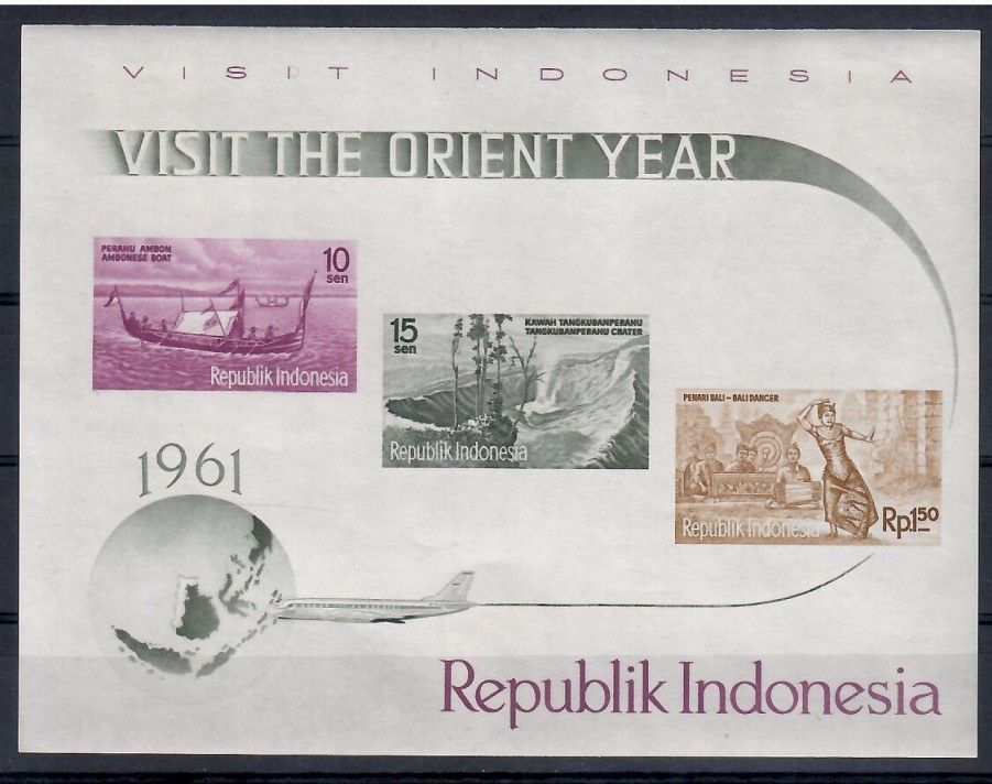 Znaczek Indonezja 1961 Mi bl 1 Z podlepką *