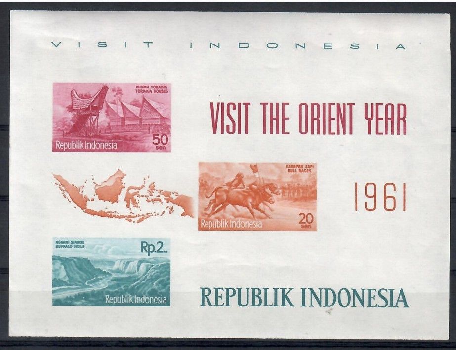 Znaczek Indonezja 1961 Mi bl 2 Z podlepką *