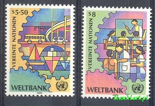 Znaczek Narody Zjednoczone Wiedeń 1989 Mi 89-90 Czyste **