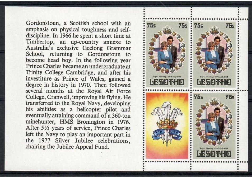 Znaczek Lesotho 1981 Mi h-blatt 346 Czyste **