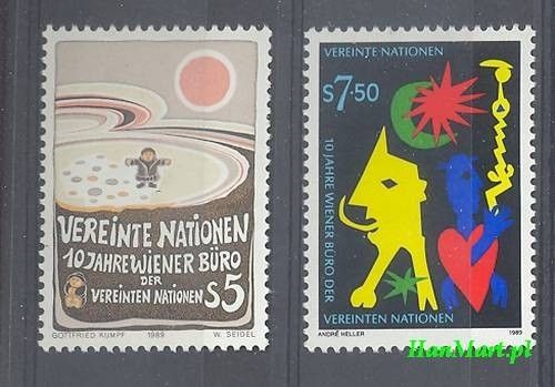 Znaczek Narody Zjednoczone Wiedeń 1989 Mi 94-95 Czyste **