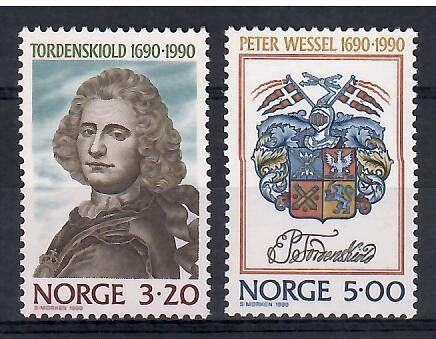 Znaczek Norwegia 1990 Mi 1048-1049 Czyste **