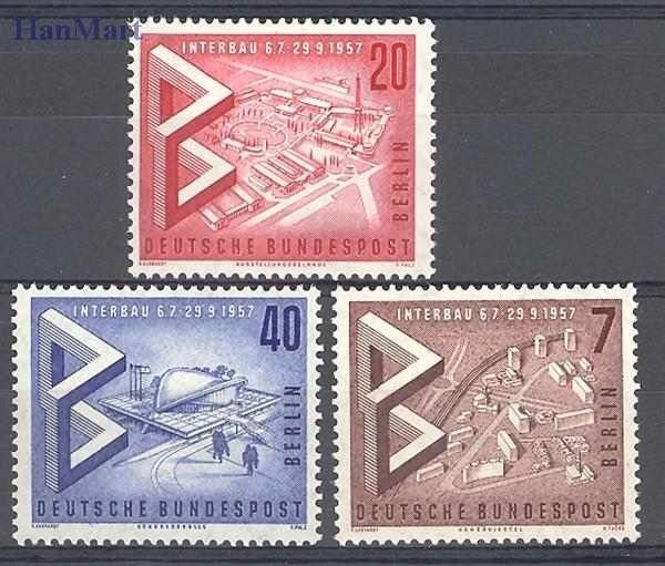 Znaczek Berlin Niemcy 1957 Mi 160-162 Czyste **