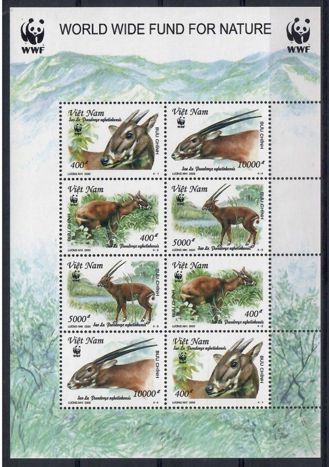 Znaczek Wietnam 2000 Mi ark 3063-3066C Czyste **