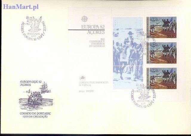 Znaczek Azory 1982 Mi bl 3 FDC