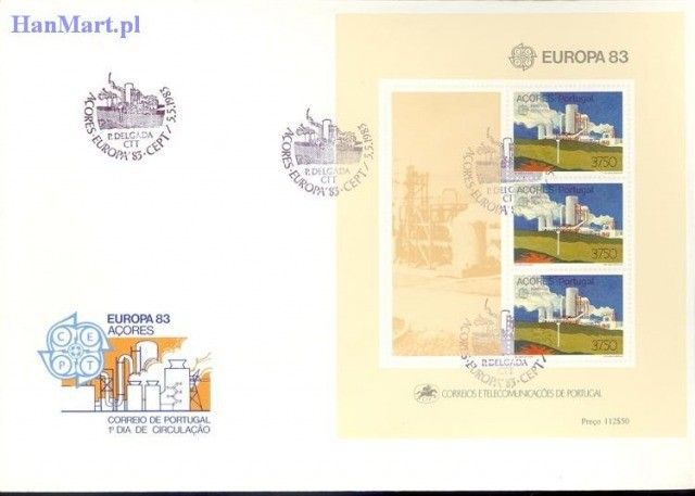 Znaczek Azory 1983 Mi bl 4 FDC