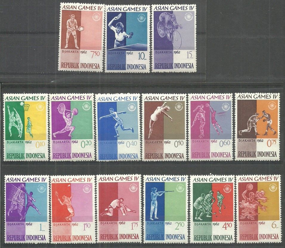 Znaczek Indonezja 1962 Mi 345-359 Czyste **