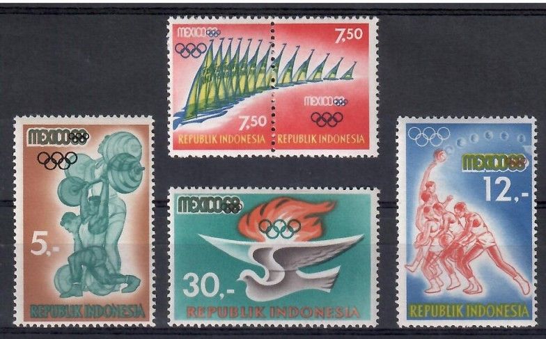 Znaczek Indonezja 1968 Mi 618-622 Czyste **