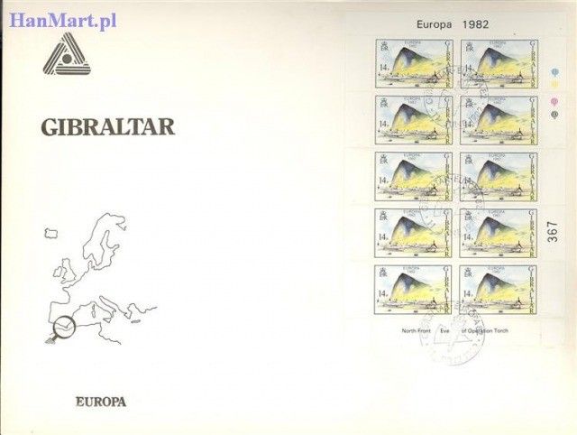 Znaczek Gibraltar 1982 Mi 451-452 FDC