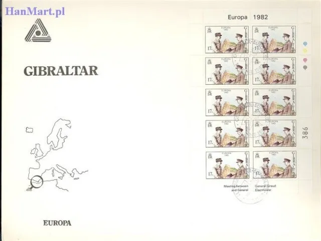 Znaczek Gibraltar 1982 Mi 451-452 FDC