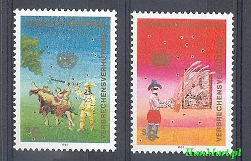 Znaczek Narody Zjednoczone Wiedeń 1990 Mi 106-107 Czyste **