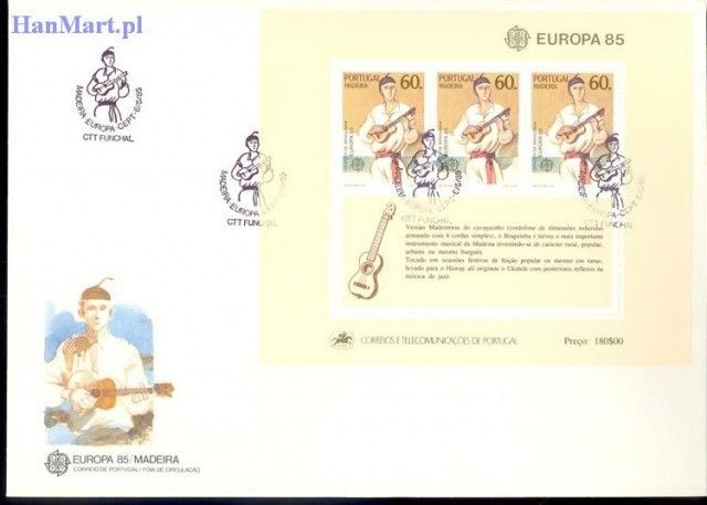 Znaczek Madera 1985 Mi bl 6 FDC